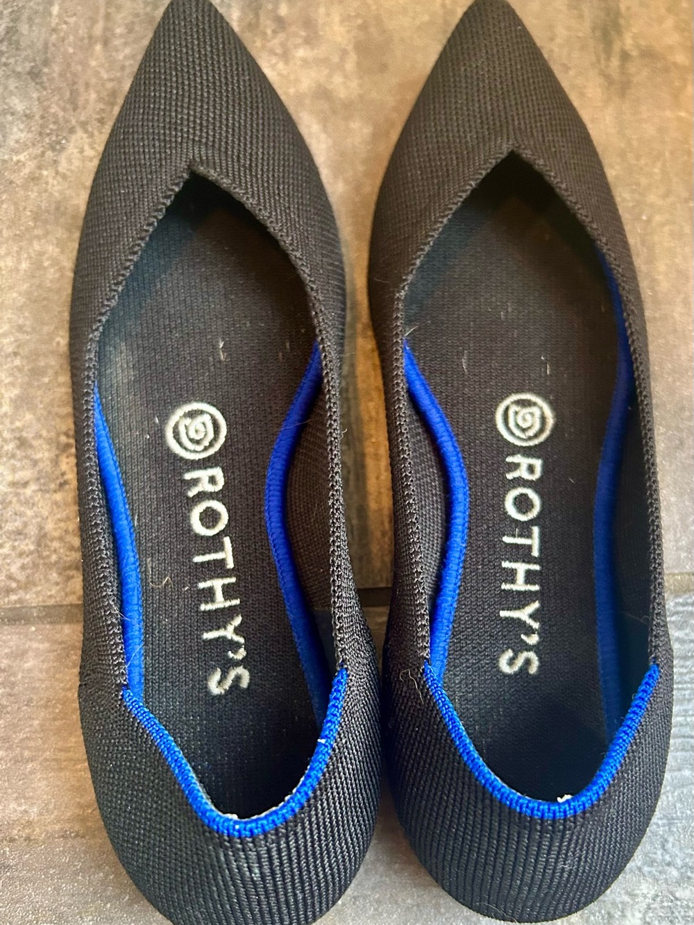 Rothy’s The Point II Women's Knit Flat Shoes Comfort Washable in Black Size 6